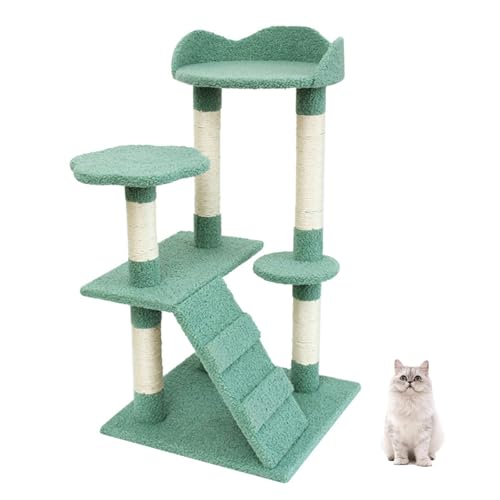 YPDOPORA Katzenbaum, Katzenturm Für Hauskatzen, Mehrstufiger Katzenkratzbaum Mit Katzentoiletten, Leitern, Pfosten Und Sitzstangen Aus Plüsch Für Kätzchen Und Große Katzen,Grün YPDOPORA Katzenbaum, Katzenturm Für Hauskatzen, Mehrstufiger Katzenkratzbaum Mit Katzentoiletten, Leitern, Pfosten Und Sitzstangen Aus Plüsch Für Kätzchen Und Große Katzen,Grün von YPDOPORA