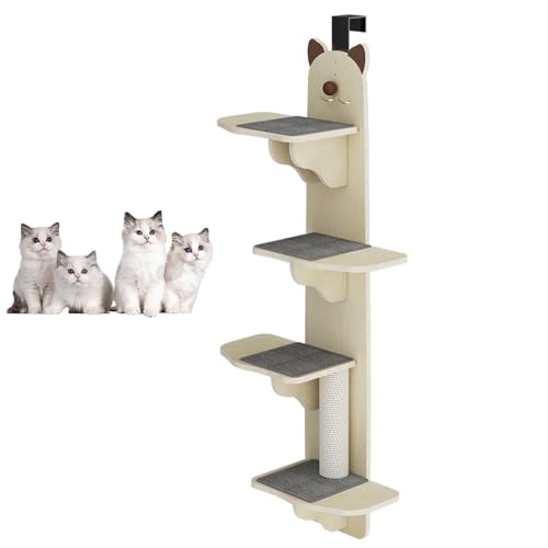 YPDOPORA Katzenbaum Zur Türmontage, Katzenklettergerüst, Katzenregale, Katzenleiter Mit Abnehmbarer Weicher Matte, 4-Stufiges Katzenklettergerüst Über Der Tür Für Hauskatzen, Plattform Ohne Bohren,B YPDOPORA Katzenbaum Zur Türmontage, Katzenklettergerüst, Katzenregale, Katzenleiter Mit Abnehmbarer Weicher Matte, 4-Stufiges Katzenklettergerüst Über Der Tür Für Hauskatzen, Plattform Ohne Bohren,B von YPDOPORA