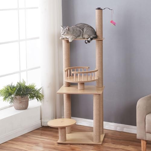 YPDOPORA Katzenbaumturm Für Große Hauskatzen, Modernes Katzenhaus Aus Holz Mit Kratzbaum Zum Klettern Für Große Katzen, Hohes Mehrstöckiges Katzenturm-Baumhaus Zum Spielen Und Ausruhen Für Kätzchen,B YPDOPORA Katzenbaumturm Für Große Hauskatzen, Modernes Katzenhaus Aus Holz Mit Kratzbaum Zum Klettern Für Große Katzen, Hohes Mehrstöckiges Katzenturm-Baumhaus Zum Spielen Und Ausruhen Für Kätzchen,B von YPDOPORA