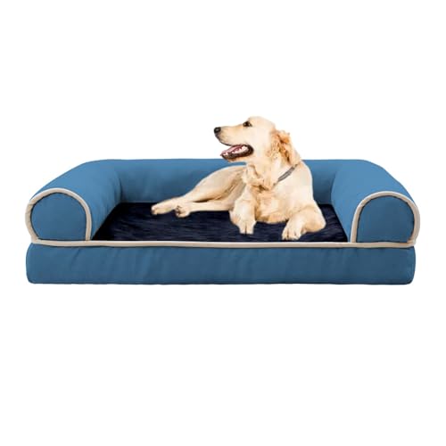 YPDOPORA Katzenbett, Hundecouch, Bett Mit Abnehmbaren Nackenrollen Und Waschbarem Bezug, Wasserdichtes Futter Für Haustierbedarf Und rutschfeste Unterseite, Sofa Aus Plüsch Und Wildleder,Blau,2XL YPDOPORA Katzenbett, Hundecouch, Bett Mit Abnehmbaren Nackenrollen Und Waschbarem Bezug, Wasserdichtes Futter Für Haustierbedarf Und rutschfeste Unterseite, Sofa Aus Plüsch Und Wildleder,Blau,2XL von YPDOPORA