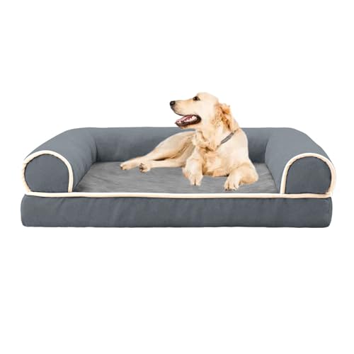 YPDOPORA Katzenbett, Hundecouch, Bett Mit Abnehmbaren Nackenrollen Und Waschbarem Bezug, Wasserdichtes Futter Für Haustierbedarf Und rutschfeste Unterseite, Sofa Aus Plüsch Und Wildleder,Grau,2XL YPDOPORA Katzenbett, Hundecouch, Bett Mit Abnehmbaren Nackenrollen Und Waschbarem Bezug, Wasserdichtes Futter Für Haustierbedarf Und rutschfeste Unterseite, Sofa Aus Plüsch Und Wildleder,Grau,2XL von YPDOPORA