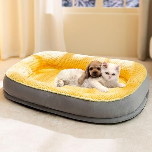 YPDOPORA Katzenbett Für Hauskatzen, Hundebett Für Kleine, Mittelgroße Und Große Hunde, Hundecouch-Design Mit Stütze, Abnehmbarem, Maschinenwaschbarem Plüschbezug Und Rutschfester Unterseite,Gelb,M YPDOPORA Katzenbett Für Hauskatzen, Hundebett Für Kleine, Mittelgroße Und Große Hunde, Hundecouch-Design Mit Stütze, Abnehmbarem, Maschinenwaschbarem Plüschbezug Und Rutschfester Unterseite,Gelb,M von YPDOPORA