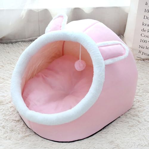 YPDOPORA Katzenbetten Für Den Innenbereich Mit Rutschfester Unterseite, Kleine Hundehöhle Mit Hängendem Spielzeug, Katzenzelthaus, Abnehmbare Baumwollunterlage,Rosa,M YPDOPORA Katzenbetten Für Den Innenbereich Mit Rutschfester Unterseite, Kleine Hundehöhle Mit Hängendem Spielzeug, Katzenzelthaus, Abnehmbare Baumwollunterlage,Rosa,M von YPDOPORA