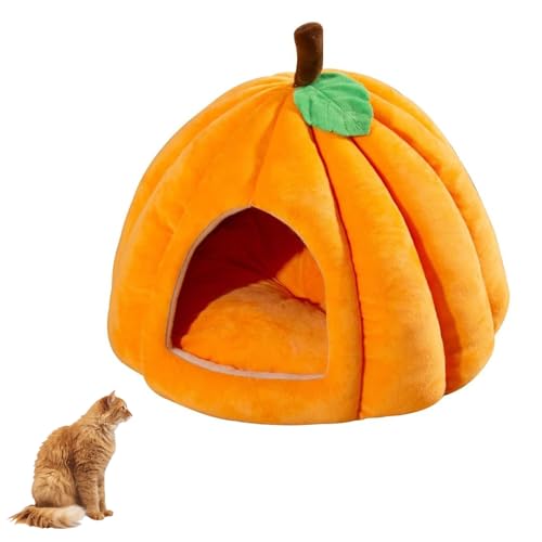 YPDOPORA Katzenbetten Für Hauskatzen, Kürbis-Katzenhaus, Süßes Katzenhöhlenbett in Kürbisform, Katzenzelt Mit Abnehmbarem Kissen, Warmes Höhlennest, Schlafbett, Welpenhaus,Orange,S YPDOPORA Katzenbetten Für Hauskatzen, Kürbis-Katzenhaus, Süßes Katzenhöhlenbett in Kürbisform, Katzenzelt Mit Abnehmbarem Kissen, Warmes Höhlennest, Schlafbett, Welpenhaus,Orange,S von YPDOPORA