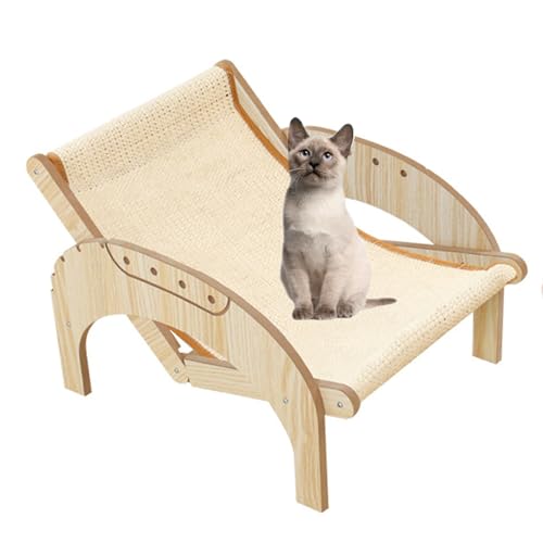 YPDOPORA Katzenhängematte, Katzenliege, Sisal-Kratzbaum, Faltbar, Verstellbar, Gemütliche Katzenliege Für Kleine Hunde Und Katzen Im Innenbereich,Beige YPDOPORA Katzenhängematte, Katzenliege, Sisal-Kratzbaum, Faltbar, Verstellbar, Gemütliche Katzenliege Für Kleine Hunde Und Katzen Im Innenbereich,Beige von YPDOPORA