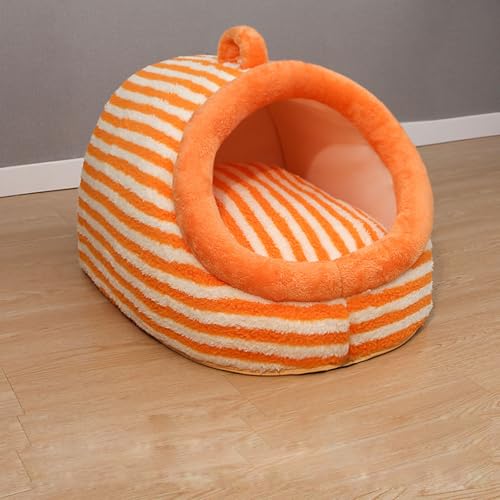 YPDOPORA Katzenhäuser Für Den Innenbereich, Großes Katzenhöhlenbett Mit Waschbarer 2-Seitiger Matte, Überdachtes Katzenbett Für Katzen Und Kleine Haustiere Mit Rutschfester Unterseite,Orange,2XL YPDOPORA Katzenhäuser Für Den Innenbereich, Großes Katzenhöhlenbett Mit Waschbarer 2-Seitiger Matte, Überdachtes Katzenbett Für Katzen Und Kleine Haustiere Mit Rutschfester Unterseite,Orange,2XL von YPDOPORA