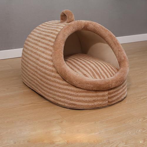 YPDOPORA Katzenhäuser Für Den Innenbereich, Großes Katzenhöhlenbett Mit Waschbarer 2-Seitiger Matte, Überdachtes Katzenbett Für Katzen Und Kleine Haustiere Mit Rutschfester Unterseite,Braun,M YPDOPORA Katzenhäuser Für Den Innenbereich, Großes Katzenhöhlenbett Mit Waschbarer 2-Seitiger Matte, Überdachtes Katzenbett Für Katzen Und Kleine Haustiere Mit Rutschfester Unterseite,Braun,M von YPDOPORA