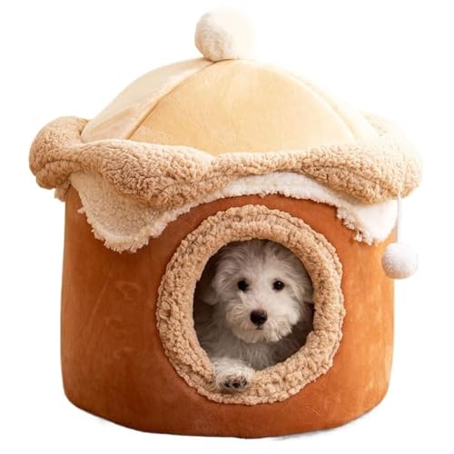 YPDOPORA Katzenhaus Für Katzen, Bett Für Welpen Und Kätzchen, Süßes Prinzessinnen-Katzennest, Geschlossenes Katzen- Und Hundehaus Im Höhlenstil, Extra Weich Und Maschinenwaschbar,Braun,L YPDOPORA Katzenhaus Für Katzen, Bett Für Welpen Und Kätzchen, Süßes Prinzessinnen-Katzennest, Geschlossenes Katzen- Und Hundehaus Im Höhlenstil, Extra Weich Und Maschinenwaschbar,Braun,L von YPDOPORA