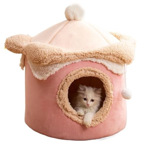 YPDOPORA Katzenhaus Für Katzen, Bett Für Welpen Und Kätzchen, Süßes Prinzessinnen-Katzennest, Geschlossenes Katzen- Und Hundehaus Im Höhlenstil, Extra Weich Und Maschinenwaschbar,Rosa,L YPDOPORA Katzenhaus Für Katzen, Bett Für Welpen Und Kätzchen, Süßes Prinzessinnen-Katzennest, Geschlossenes Katzen- Und Hundehaus Im Höhlenstil, Extra Weich Und Maschinenwaschbar,Rosa,L von YPDOPORA