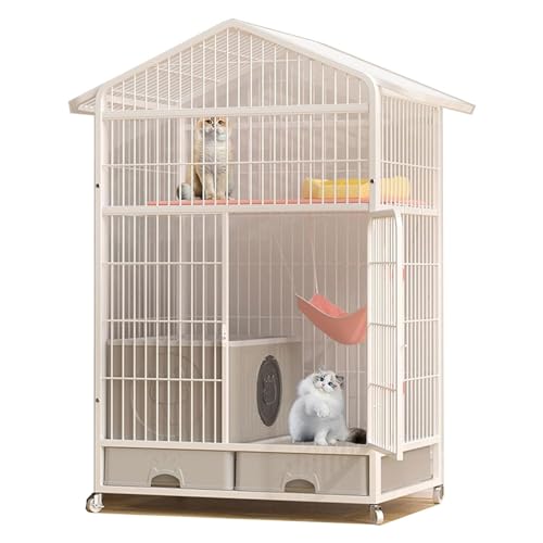 YPDOPORA Katzenkäfig Mit Geschlossener Katzentoilette – Abnehmbare Große Katzenhütten – Katzenlaufstall Für Kleine Tiere, Kätzchenkäfig, Katzenhaus, Auslaufplatz Mit Um 360° Drehbaren Rädern,Weiß,L YPDOPORA Katzenkäfig Mit Geschlossener Katzentoilette – Abnehmbare Große Katzenhütten – Katzenlaufstall Für Kleine Tiere, Kätzchenkäfig, Katzenhaus, Auslaufplatz Mit Um 360° Drehbaren Rädern,Weiß,L von YPDOPORA