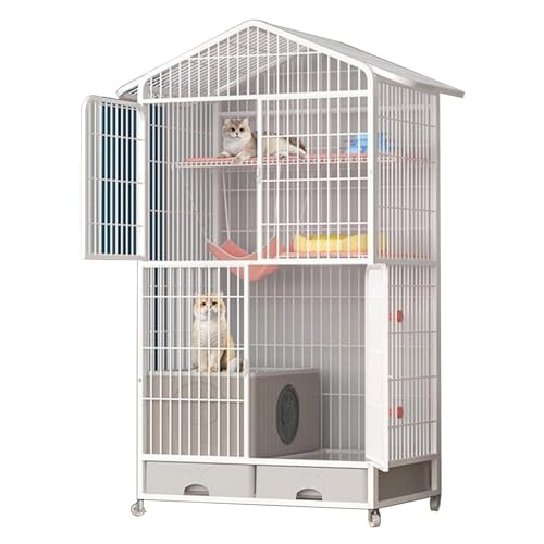 YPDOPORA Katzenkäfig Mit Geschlossener Katzentoilette – Abnehmbare Große Katzenhütten – Katzenlaufstall Für Kleine Tiere, Kätzchenkäfig, Katzenhaus, Auslaufplatz Mit Um 360° Drehbaren Rädern,Weiß,XL YPDOPORA Katzenkäfig Mit Geschlossener Katzentoilette – Abnehmbare Große Katzenhütten – Katzenlaufstall Für Kleine Tiere, Kätzchenkäfig, Katzenhaus, Auslaufplatz Mit Um 360° Drehbaren Rädern,Weiß,XL von YPDOPORA