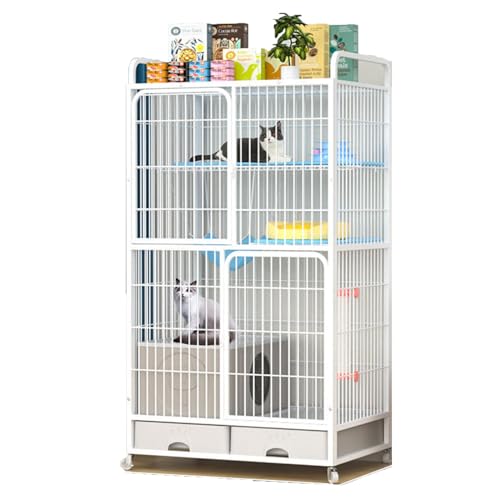 YPDOPORA Katzenkäfig Mit Geschlossener Katzentoilette – Abnehmbare Große Katzenhütten – Katzenlaufstall Für Kleine Tiere, Kätzchenkäfig, Katzenhaus, Auslaufplatz Mit Um 360° Drehbaren Rädern,Weiß,M YPDOPORA Katzenkäfig Mit Geschlossener Katzentoilette – Abnehmbare Große Katzenhütten – Katzenlaufstall Für Kleine Tiere, Kätzchenkäfig, Katzenhaus, Auslaufplatz Mit Um 360° Drehbaren Rädern,Weiß,M von YPDOPORA