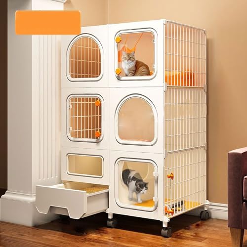 YPDOPORA Katzenkäfig Mit Katzentoilette – Große Katzenkiste Für Den Innenbereich, 2/3-Stöckiger Katzenlaufstall, Katzenhütten, DIY-Katzengehege Für Kleintiere,E YPDOPORA Katzenkäfig Mit Katzentoilette – Große Katzenkiste Für Den Innenbereich, 2/3-Stöckiger Katzenlaufstall, Katzenhütten, DIY-Katzengehege Für Kleintiere,E von YPDOPORA
