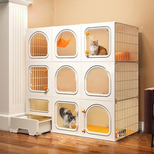 YPDOPORA Katzenkäfig Mit Katzentoilette – Große Katzenkiste Für Den Innenbereich, 2/3-Stöckiger Katzenlaufstall, Katzenhütten, DIY-Katzengehege Für Kleintiere,H YPDOPORA Katzenkäfig Mit Katzentoilette – Große Katzenkiste Für Den Innenbereich, 2/3-Stöckiger Katzenlaufstall, Katzenhütten, DIY-Katzengehege Für Kleintiere,H von YPDOPORA