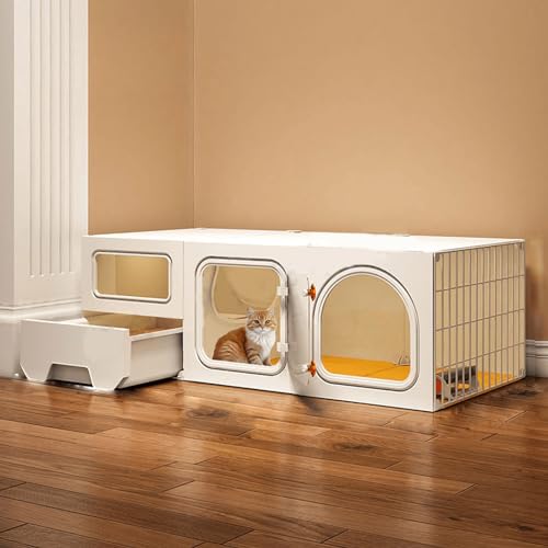YPDOPORA Katzenkäfig Mit Katzentoilette – Große Katzenkiste Für Den Innenbereich, 2/3-Stöckiger Katzenlaufstall, Katzenhütten, DIY-Katzengehege Für Kleintiere,K YPDOPORA Katzenkäfig Mit Katzentoilette – Große Katzenkiste Für Den Innenbereich, 2/3-Stöckiger Katzenlaufstall, Katzenhütten, DIY-Katzengehege Für Kleintiere,K von YPDOPORA