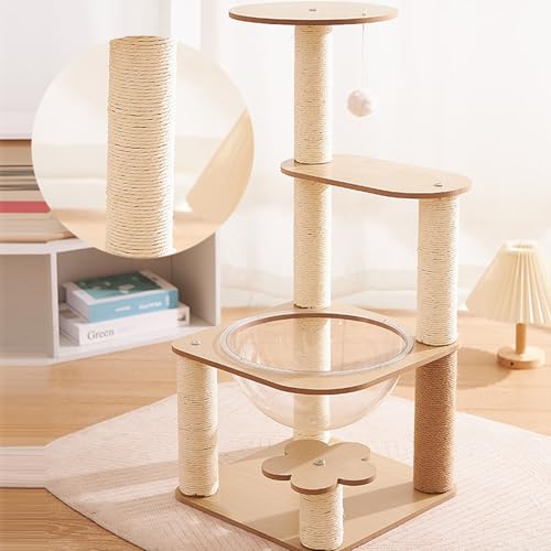 YPDOPORA Katzenkratzbaum, Fünfstöckiger Katzenkletterturm, Indoor-Katzen-Aktivitätszentrum, Raumkapsel, Sisalsäulen, Aussichtsplattform, Plüschball, Sprungplattformen,C YPDOPORA Katzenkratzbaum, Fünfstöckiger Katzenkletterturm, Indoor-Katzen-Aktivitätszentrum, Raumkapsel, Sisalsäulen, Aussichtsplattform, Plüschball, Sprungplattformen,C von YPDOPORA
