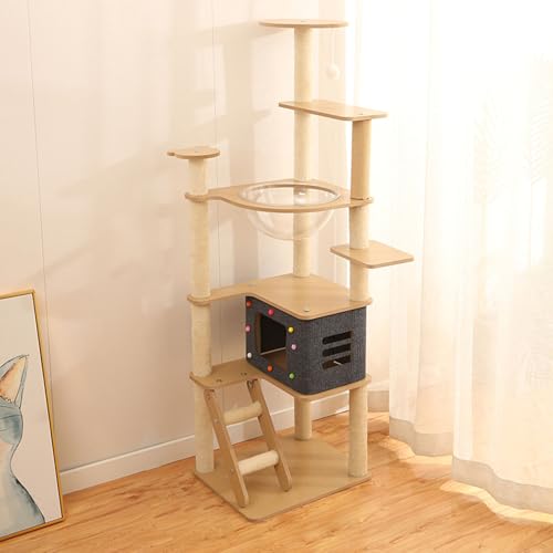 YPDOPORA Katzenkratzbaum, Moderner Mehrstöckiger Katzenbaumturm Mit Sisalbeschichteten Kratzbäumen Und Gemütlichen Sitzstangen Für Hauskatzen, Aktivitätszentrum Für Katzen Im Innenbereich,M YPDOPORA Katzenkratzbaum, Moderner Mehrstöckiger Katzenbaumturm Mit Sisalbeschichteten Kratzbäumen Und Gemütlichen Sitzstangen Für Hauskatzen, Aktivitätszentrum Für Katzen Im Innenbereich,M von YPDOPORA