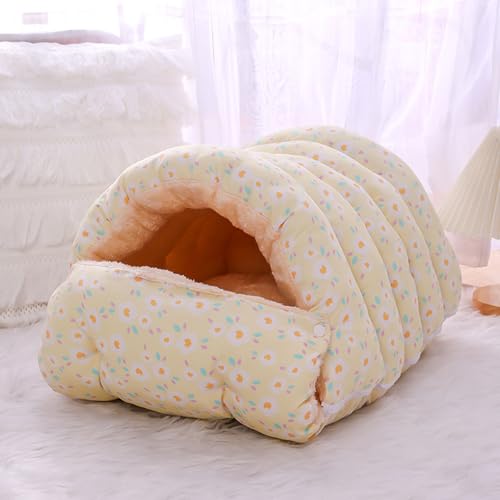 YPDOPORA Katzenschlafbett, Haustierhöhle Mit Knöpfen Und Reißverschluss, Abnehmbar Und Waschbar, Katzenhöhlenbett Für Hauskatzen Und Kleine Hunde, Katzentasche, Katzenhaus Selbst,Gelb,M YPDOPORA Katzenschlafbett, Haustierhöhle Mit Knöpfen Und Reißverschluss, Abnehmbar Und Waschbar, Katzenhöhlenbett Für Hauskatzen Und Kleine Hunde, Katzentasche, Katzenhaus Selbst,Gelb,M von YPDOPORA