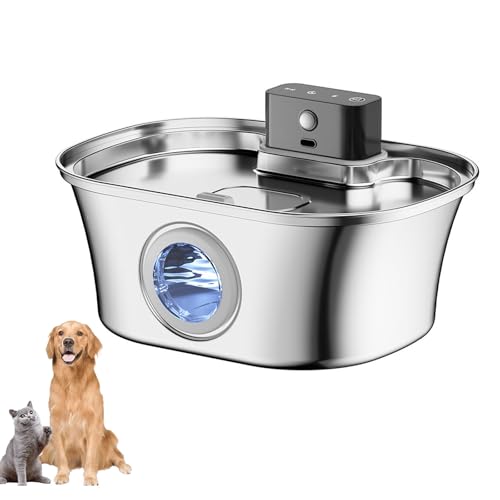 YPDOPORA Katzentrinkbrunnen Aus Edelstahl, 108 Oz/3,2 L Katzentrinkbrunnen Zum Trinken, Haustier-Wasserbrunnen Für Katzen Im Innenbereich, Automatischer Katzenwasserspendernapf, Wasserstandsfenster YPDOPORA Katzentrinkbrunnen Aus Edelstahl, 108 Oz/3,2 L Katzentrinkbrunnen Zum Trinken, Haustier-Wasserbrunnen Für Katzen Im Innenbereich, Automatischer Katzenwasserspendernapf, Wasserstandsfenster von YPDOPORA