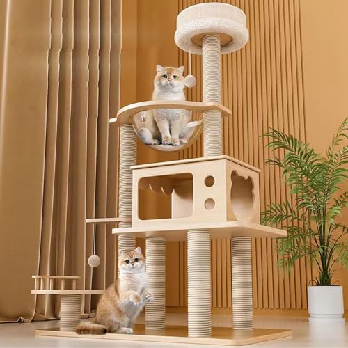 YPDOPORA Katzenturm Mit Kratzbaum Für Mehrere Katzen, Großer Katzenbaum, Mehrstöckiges Katzenhaus Mit Katzenkratzbrett, Katzensprungplattform, Sisal-Kratzbaum YPDOPORA Katzenturm Mit Kratzbaum Für Mehrere Katzen, Großer Katzenbaum, Mehrstöckiges Katzenhaus Mit Katzenkratzbrett, Katzensprungplattform, Sisal-Kratzbaum von YPDOPORA