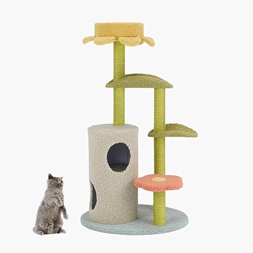 YPDOPORA Katzenturmbaum, Katzentürme, Katzenbaum-Wohnung, Katzenklettern, 48-Zoll-Katzenbaum Aus Holz Mit Versteck-Wohnung, Kratzbaum, Sisalseil, Für Hauskatzen YPDOPORA Katzenturmbaum, Katzentürme, Katzenbaum-Wohnung, Katzenklettern, 48-Zoll-Katzenbaum Aus Holz Mit Versteck-Wohnung, Kratzbaum, Sisalseil, Für Hauskatzen von YPDOPORA
