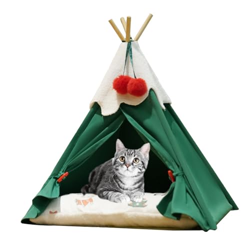 YPDOPORA Katzenzelt Aus Massivholz Für Den Innenbereich Mit Dicker Matte, Tragbares Hundehaus, Hunde-Tipi-Zelt, Süße Katzen-Tipi-Höhle, Katzenbett, Hundebettzelt, Welpenbettzelt,Weiß,S YPDOPORA Katzenzelt Aus Massivholz Für Den Innenbereich Mit Dicker Matte, Tragbares Hundehaus, Hunde-Tipi-Zelt, Süße Katzen-Tipi-Höhle, Katzenbett, Hundebettzelt, Welpenbettzelt,Weiß,S von YPDOPORA