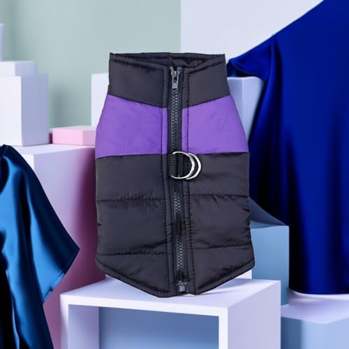 YPDOPORA Kleine Weiche Hunde-Schneejacke Für Den Winter, Hundemäntel Für Große Hunde, Wasserdicht, Wintermantel Für Hunde Mit D-Ring, Kuschelige Rollkragenjacke Für Haustiere, Klein,Lila,5XL von YPDOPORA