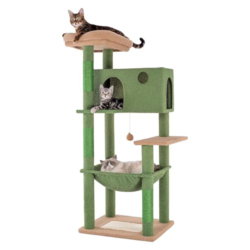YPDOPORA Kratzbaumturm, 137,2 cm Hoch, Für Große Hauskatzen, Katzenturm Mit Vergrößerter Hängematte, Geräumiges Katzenhaus Und Geräumiges Oberbett, Kratzbaum Und Kratzkissen YPDOPORA Kratzbaumturm, 137,2 cm Hoch, Für Große Hauskatzen, Katzenturm Mit Vergrößerter Hängematte, Geräumiges Katzenhaus Und Geräumiges Oberbett, Kratzbaum Und Kratzkissen von YPDOPORA