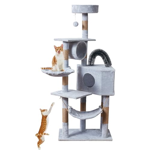 YPDOPORA Kratzbaumturm, 61-Zoll-Katzenturm Für Hauskatzen, Katzenhaus, Katzenturm Mit Katzenkratzbrett, Hängendem Ball, Katzenhaus, Hängematte Und Lebensraum, Katzenaktivitätszentrum,A YPDOPORA Kratzbaumturm, 61-Zoll-Katzenturm Für Hauskatzen, Katzenhaus, Katzenturm Mit Katzenkratzbrett, Hängendem Ball, Katzenhaus, Hängematte Und Lebensraum, Katzenaktivitätszentrum,A von YPDOPORA