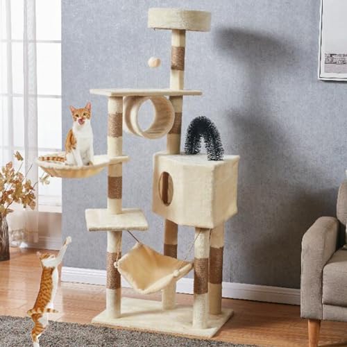YPDOPORA Kratzbaumturm, 61-Zoll-Katzenturm Für Hauskatzen, Katzenhaus, Katzenturm Mit Katzenkratzbrett, Hängendem Ball, Katzenhaus, Hängematte Und Lebensraum, Katzenaktivitätszentrum,C YPDOPORA Kratzbaumturm, 61-Zoll-Katzenturm Für Hauskatzen, Katzenhaus, Katzenturm Mit Katzenkratzbrett, Hängendem Ball, Katzenhaus, Hängematte Und Lebensraum, Katzenaktivitätszentrum,C von YPDOPORA