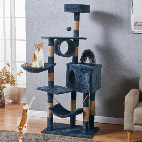 YPDOPORA Kratzbaumturm, 61-Zoll-Katzenturm Für Hauskatzen, Katzenhaus, Katzenturm Mit Katzenkratzbrett, Hängendem Ball, Katzenhaus, Hängematte Und Lebensraum, Katzenaktivitätszentrum,D YPDOPORA Kratzbaumturm, 61-Zoll-Katzenturm Für Hauskatzen, Katzenhaus, Katzenturm Mit Katzenkratzbrett, Hängendem Ball, Katzenhaus, Hängematte Und Lebensraum, Katzenaktivitätszentrum,D von YPDOPORA