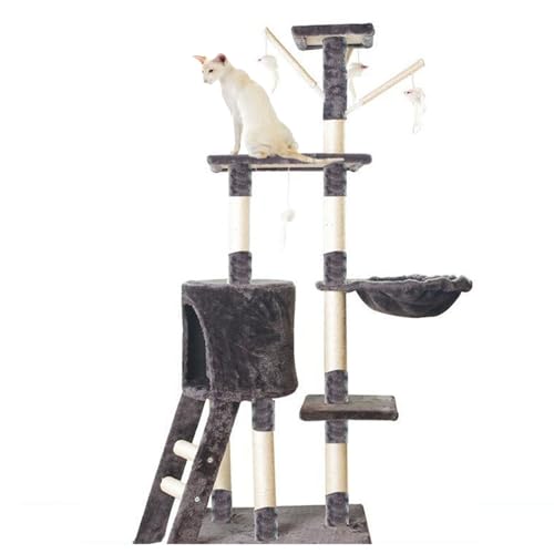 YPDOPORA Kratzbaumturm Für Große Hauskatzen, Mehrstöckiger Großer Katzen-Aktivitätsbaum Mit Hängematten, Katzenklettergerüst Für Den Innenbereich Mit Sprungplattform, Spielzeug,A YPDOPORA Kratzbaumturm Für Große Hauskatzen, Mehrstöckiger Großer Katzen-Aktivitätsbaum Mit Hängematten, Katzenklettergerüst Für Den Innenbereich Mit Sprungplattform, Spielzeug,A von YPDOPORA