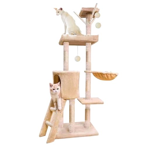 YPDOPORA Kratzbaumturm Für Große Hauskatzen, Mehrstöckiger Großer Katzen-Aktivitätsbaum Mit Hängematten, Katzenklettergerüst Für Den Innenbereich Mit Sprungplattform, Spielzeug,C YPDOPORA Kratzbaumturm Für Große Hauskatzen, Mehrstöckiger Großer Katzen-Aktivitätsbaum Mit Hängematten, Katzenklettergerüst Für Den Innenbereich Mit Sprungplattform, Spielzeug,C von YPDOPORA