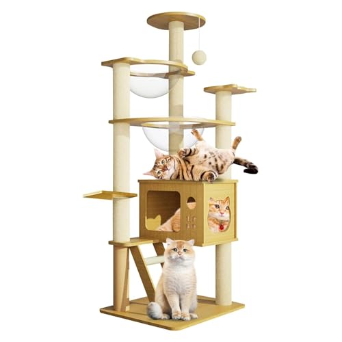 YPDOPORA Kratzbaumturm Für Katzen, 130 cm, Katzenkratzturm, Katzenhaus Mit Durchsichtiger Hängematte, Kratzbaumturm Zum Schlafen, Klettern Und Spielen Für Katzen YPDOPORA Kratzbaumturm Für Katzen, 130 cm, Katzenkratzturm, Katzenhaus Mit Durchsichtiger Hängematte, Kratzbaumturm Zum Schlafen, Klettern Und Spielen Für Katzen von YPDOPORA