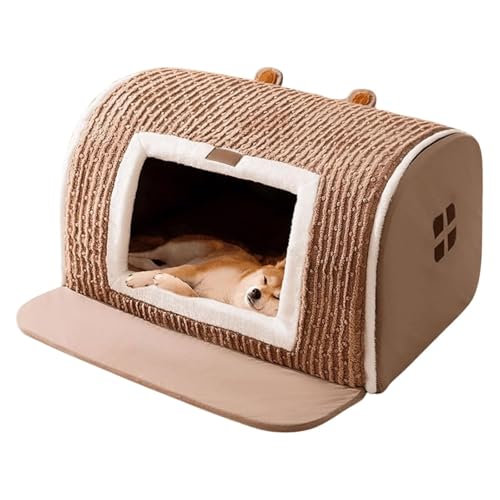 YPDOPORA Niedliche Hundehütte Für Den Innenbereich, Hundehütten-Zwingerbettmatte Mit Kissen, Warmes Hundezelt Für Den Winter, Hundehöhlenbett Mit Rutschfester Unterseite Für Hunde Und Katzen,Braun,L YPDOPORA Niedliche Hundehütte Für Den Innenbereich, Hundehütten-Zwingerbettmatte Mit Kissen, Warmes Hundezelt Für Den Winter, Hundehöhlenbett Mit Rutschfester Unterseite Für Hunde Und Katzen,Braun,L von YPDOPORA