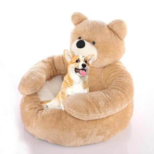YPDOPORA Niedliche Kuschelbär-Hundebetten, Weiche Haustierbetten Aus Plüsch Für Katzen Und Hunde, Wärmende, Bequeme, Beruhigende Bärenumarmungs-Zwingerunterlage Für Hunde, Welpen Und Kätzchen,Beige,M YPDOPORA Niedliche Kuschelbär-Hundebetten, Weiche Haustierbetten Aus Plüsch Für Katzen Und Hunde, Wärmende, Bequeme, Beruhigende Bärenumarmungs-Zwingerunterlage Für Hunde, Welpen Und Kätzchen,Beige,M von YPDOPORA