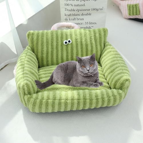 YPDOPORA Niedliche Schlafsofas Für Katzen Und Hunde, Waschbares Haustier-Couchbett, Flauschige Katzencouch Mit Rutschfester Unterseite, Atmungsaktives, Beruhigendes Bett Für Hunde Und Katzen,Grün,M YPDOPORA Niedliche Schlafsofas Für Katzen Und Hunde, Waschbares Haustier-Couchbett, Flauschige Katzencouch Mit Rutschfester Unterseite, Atmungsaktives, Beruhigendes Bett Für Hunde Und Katzen,Grün,M von YPDOPORA
