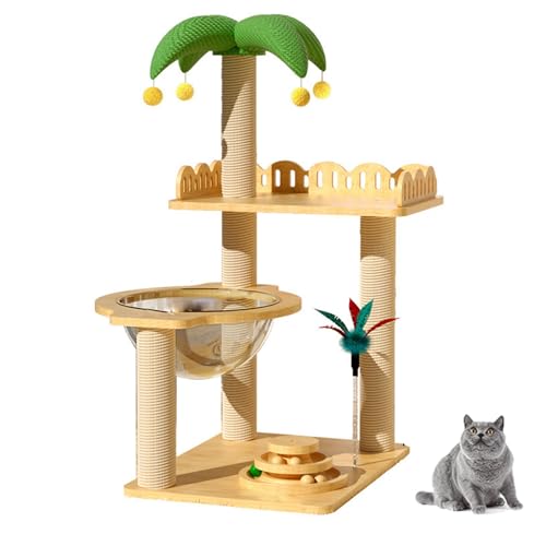 YPDOPORA Niedlicher Katzenbaum, Kokosnussbaum, Katzenklettergerüst Für Hauskatzen, Mit Vollständigem Sisal-Kratzbaum, Sitzstange, Sprungplattform, Kleines Katzenbaum-Aktivitätszentrum,B YPDOPORA Niedlicher Katzenbaum, Kokosnussbaum, Katzenklettergerüst Für Hauskatzen, Mit Vollständigem Sisal-Kratzbaum, Sitzstange, Sprungplattform, Kleines Katzenbaum-Aktivitätszentrum,B von YPDOPORA
