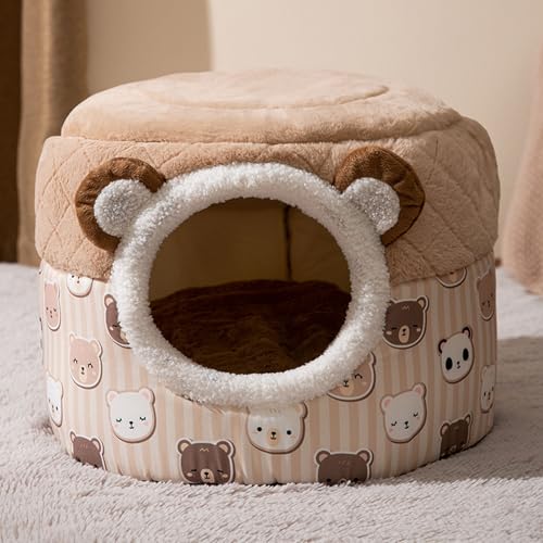 YPDOPORA Niedliches Katzenzelt, Katzenzelt Für Kleine Katzen Mit Abnehmbarem Kissen, Katzenbett Für Kleine Und Mittelgroße Haustiere Zum Schlafen Im Innenbereich,Braun,M YPDOPORA Niedliches Katzenzelt, Katzenzelt Für Kleine Katzen Mit Abnehmbarem Kissen, Katzenbett Für Kleine Und Mittelgroße Haustiere Zum Schlafen Im Innenbereich,Braun,M von YPDOPORA