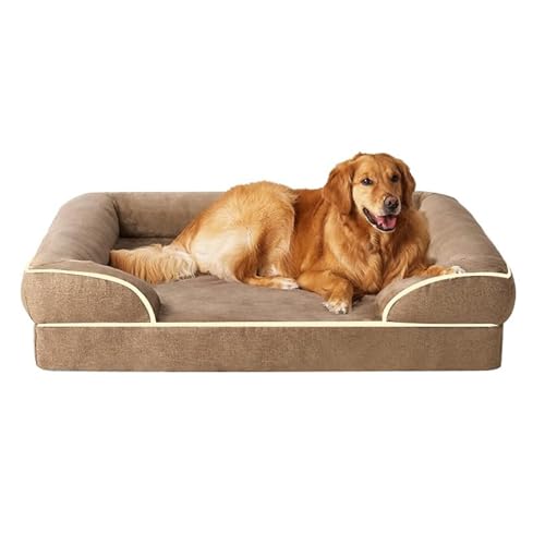 YPDOPORA Orthopädische Hundebetten Für Besonders Große Hunde, Wasserdichtes Hundebett Aus Memory-Schaum Mit Seitenteilen, Rutschfester Unterseite Und Schaumstoff-Couchbett Für Große Hunde,Braun,3XL YPDOPORA Orthopädische Hundebetten Für Besonders Große Hunde, Wasserdichtes Hundebett Aus Memory-Schaum Mit Seitenteilen, Rutschfester Unterseite Und Schaumstoff-Couchbett Für Große Hunde,Braun,3XL von YPDOPORA