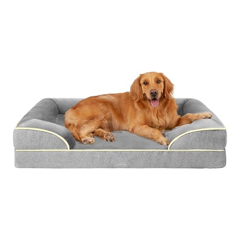 YPDOPORA Orthopädische Hundebetten Für Besonders Große Hunde, Wasserdichtes Hundebett Aus Memory-Schaum Mit Seitenteilen, Rutschfester Unterseite Und Schaumstoff-Couchbett Für Große Hunde,Grau,3XL YPDOPORA Orthopädische Hundebetten Für Besonders Große Hunde, Wasserdichtes Hundebett Aus Memory-Schaum Mit Seitenteilen, Rutschfester Unterseite Und Schaumstoff-Couchbett Für Große Hunde,Grau,3XL von YPDOPORA