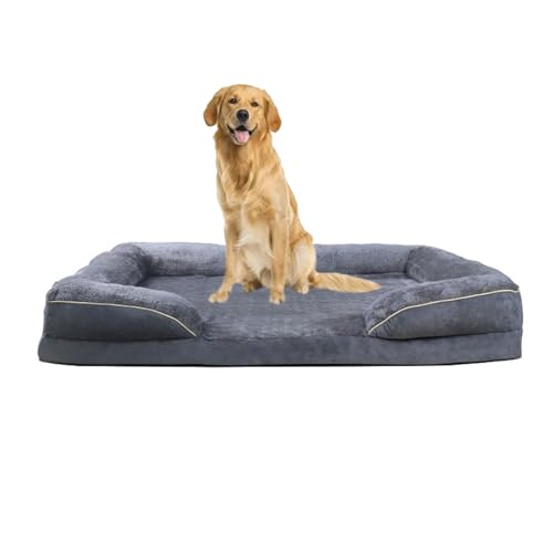 YPDOPORA Orthopädische Hundebetten Für Große Hunde, Waschbares Hundesofabett, Hundecouchbett Aus Eierkistenschaumstoff Mit Waschbarem, Abnehmbarem Bezug, Wasserdichtes Futter,Grau,XL YPDOPORA Orthopädische Hundebetten Für Große Hunde, Waschbares Hundesofabett, Hundecouchbett Aus Eierkistenschaumstoff Mit Waschbarem, Abnehmbarem Bezug, Wasserdichtes Futter,Grau,XL von YPDOPORA