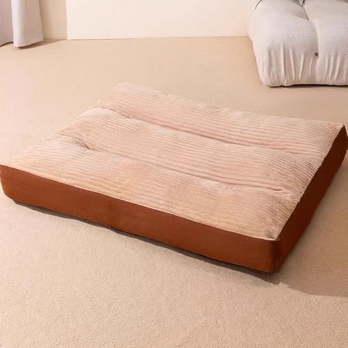 YPDOPORA Orthopädisches Hundebett, Groß, Hundebetten Für Mittelgroße Haustiere, Extra Dicke, Stützende Hundebetten Mit Wasserdichtem, Waschbarem Bezug, Rutschfester Unterseite,Braun,L von YPDOPORA