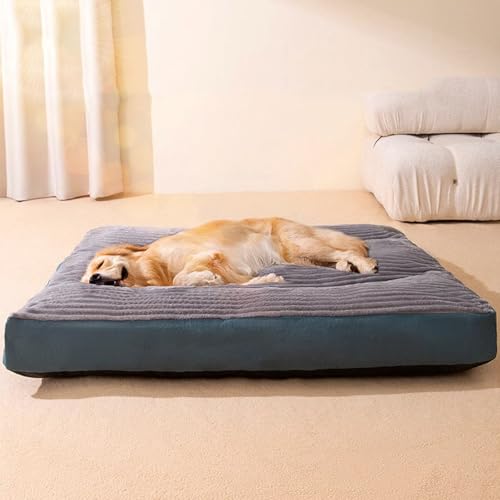 YPDOPORA Orthopädisches Hundebett, Groß, Hundebetten Für Mittelgroße Haustiere, Extra Dicke, Stützende Hundebetten Mit Wasserdichtem, Waschbarem Bezug, Rutschfester Unterseite,Grün,L von YPDOPORA