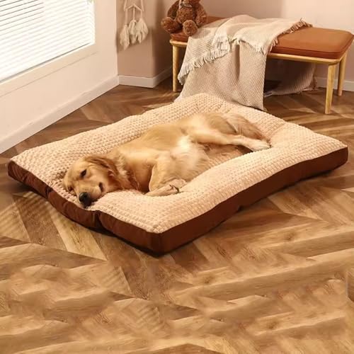 YPDOPORA Orthopädisches Hundebett Aus Memory-Schaum, Hundebetten Für Große Hunde Mit Abnehmbarem, Waschbarem Bezug Und Rutschfester Unterseite, Zwingerunterlage Für Mittelgroße Hunde,Braun,S von YPDOPORA