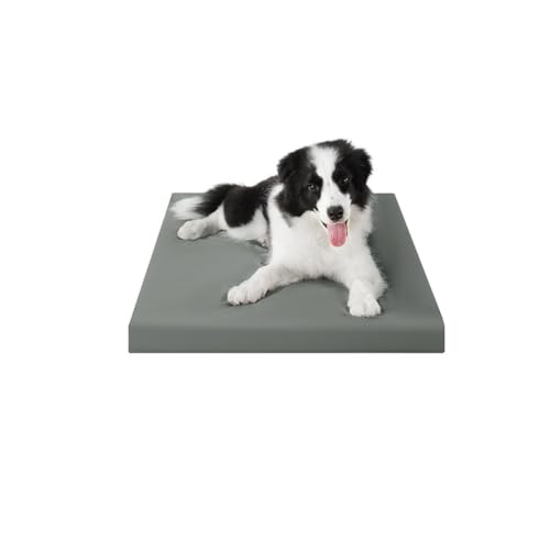 YPDOPORA Orthopädisches Hundebett Für Mittelgroße Hunde, Hundebox-Unterlage Mit Wasserdichtem, Waschbarem Bezug Und Rutschfester Unterseite Für Den Innen- Oder Terrassengebrauch,Grau,S von YPDOPORA