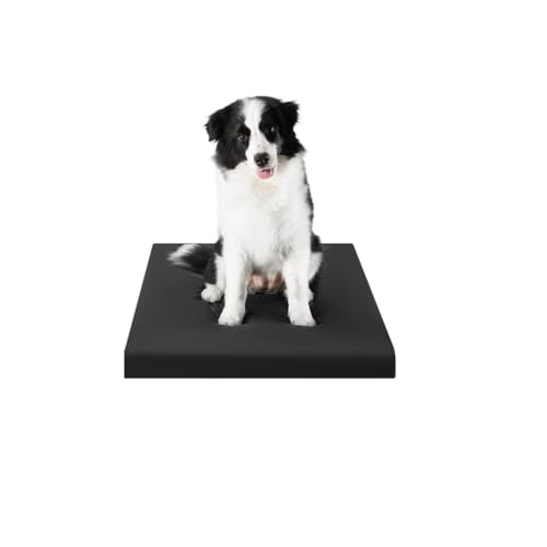 YPDOPORA Orthopädisches Hundebett Für Mittelgroße Hunde, Hundebox-Unterlage Mit Wasserdichtem, Waschbarem Bezug Und Rutschfester Unterseite Für Den Innen- Oder Terrassengebrauch,Schwarz,S von YPDOPORA