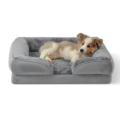 YPDOPORA Orthopädisches Hundebett Für Mittelgroße Hunde – wasserdichte Hundesofas Mittlerer Größe, Stützendes Haustier-Couchbett Aus Schaumstoff Mit Abnehmbarem, Waschbarem Bezug,L von YPDOPORA
