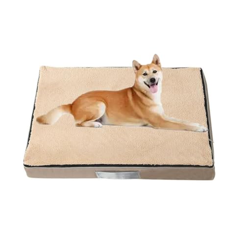 YPDOPORA Orthopädisches Hundebett Groß, Eierkarton-Schaumstoff Für Hundebett, Hundebetten Mittelgroßer Hunde, Abnehmbarer, Waschbarer Bezug, Hundebox-Unterlage Mit Rutschfester Unterseite,Beige,XL von YPDOPORA