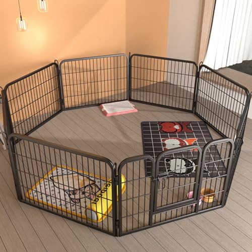 YPDOPORA Robuster, Extra Breiter Hundelaufstall, 6 Paneele, Haustierzaun Für Den Außenbereich, Für Mittelgroße/Kleine Tiere, Faltbarer Welpenlaufstall Für Garten/Hof/Wohnmobil/Camping,B von YPDOPORA